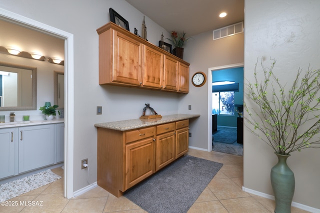 kitchen featuring light tile patterned floors