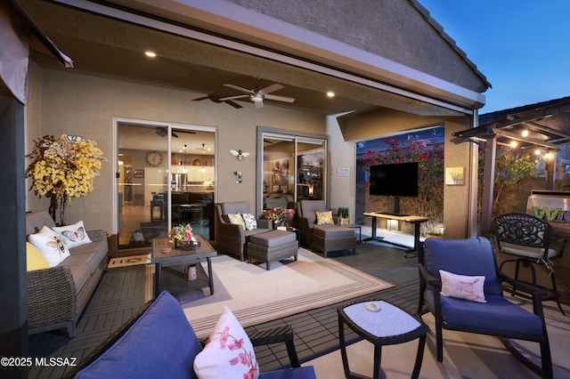 view of patio with an outdoor living space