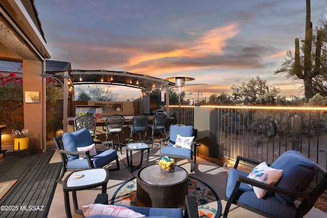 view of deck at dusk