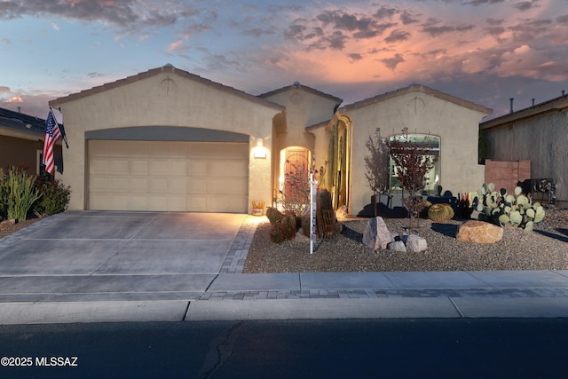 view of front facade with a garage