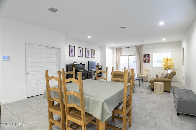 view of tiled dining area