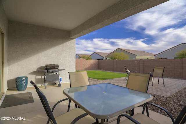 view of patio featuring area for grilling