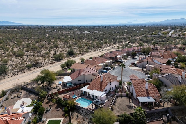 aerial view with a mountain view