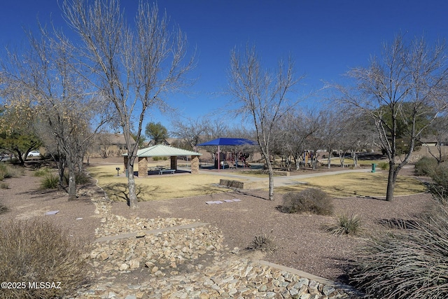 view of yard featuring a gazebo