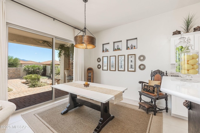 view of tiled dining room