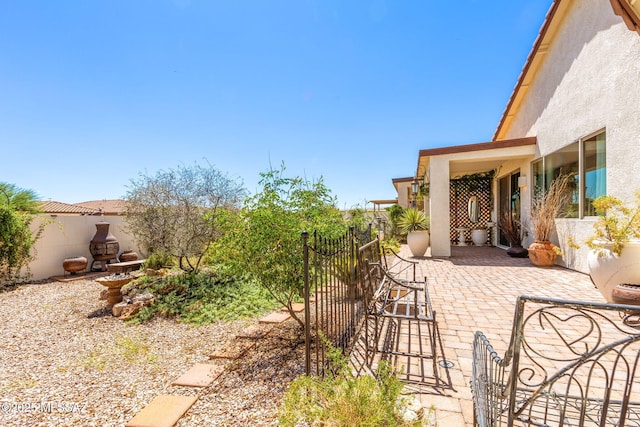 view of yard with a patio area