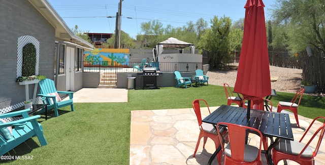 view of patio with a gazebo