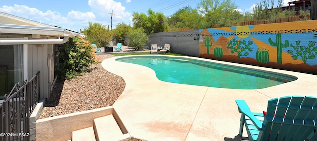 view of pool featuring a patio area