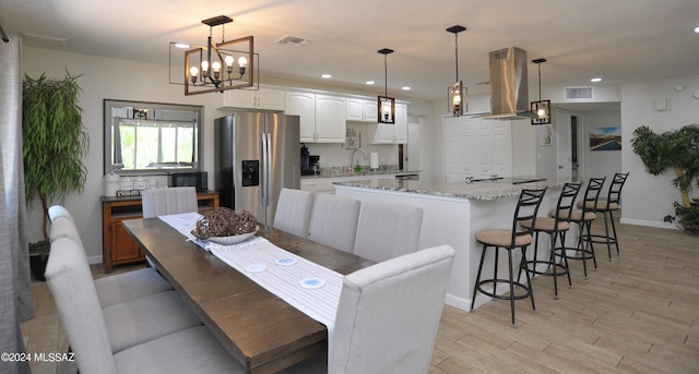 dining area with sink