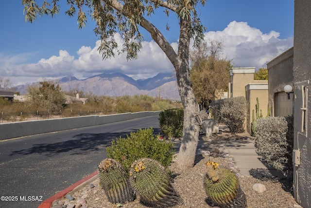 view of street with a mountain view