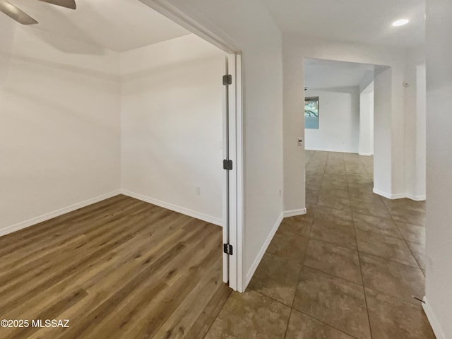 hall featuring dark hardwood / wood-style floors