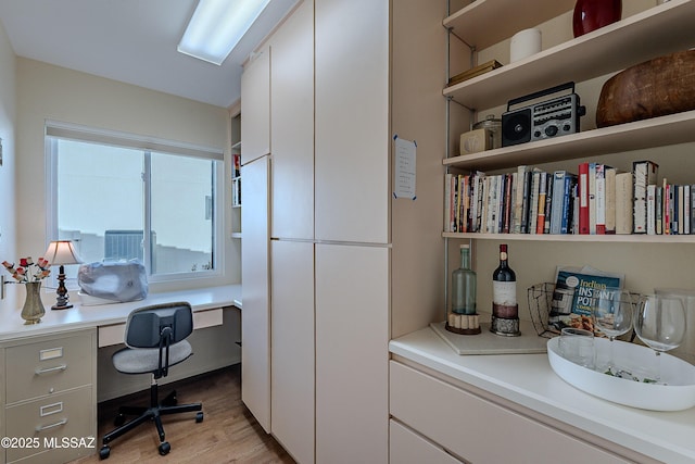 office space featuring light hardwood / wood-style flooring