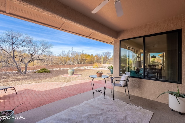 view of patio / terrace with ceiling fan