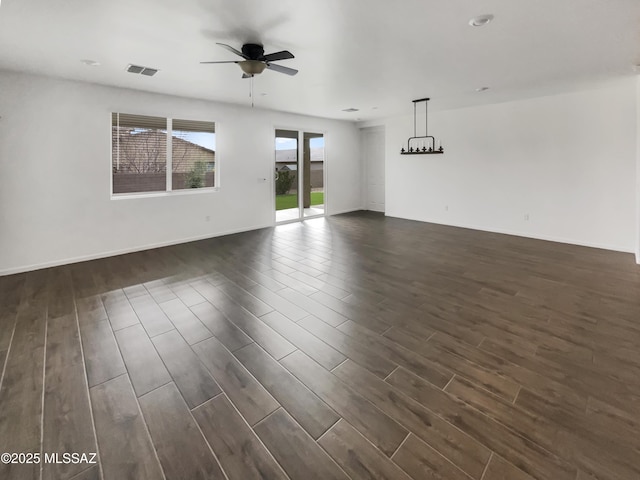 unfurnished room with ceiling fan