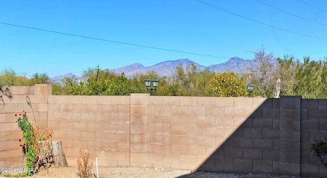 exterior space featuring a mountain view