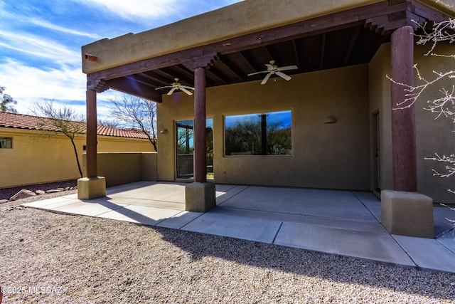 view of patio / terrace featuring ceiling fan