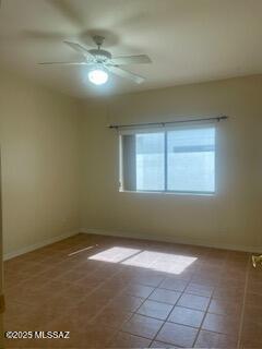 bedroom with a closet and a ceiling fan