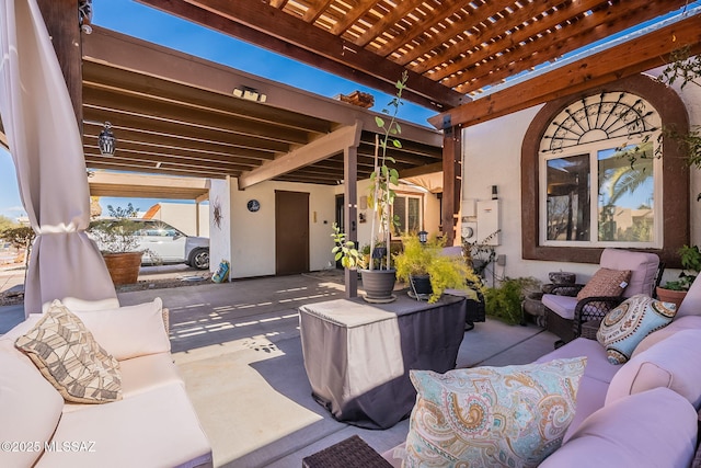 view of patio with an outdoor living space