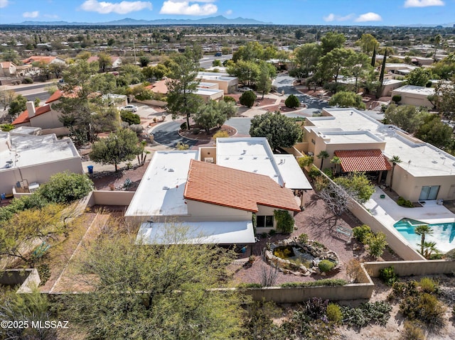 bird's eye view with a mountain view and a residential view