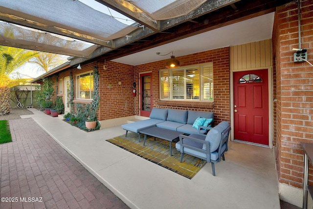 view of patio / terrace featuring an outdoor living space