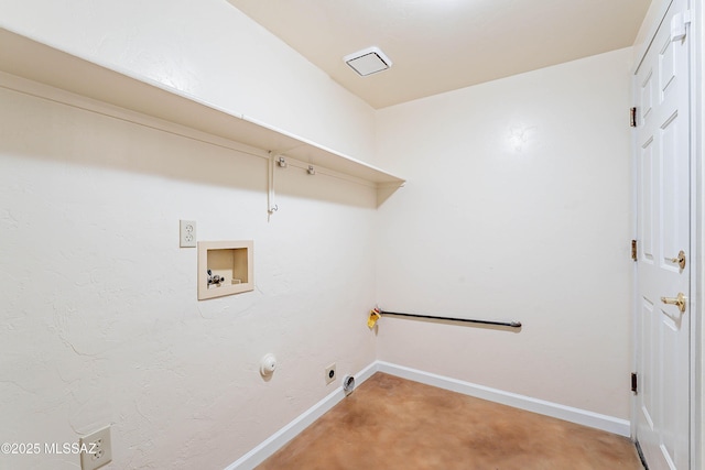 laundry room with washer hookup and hookup for a gas dryer