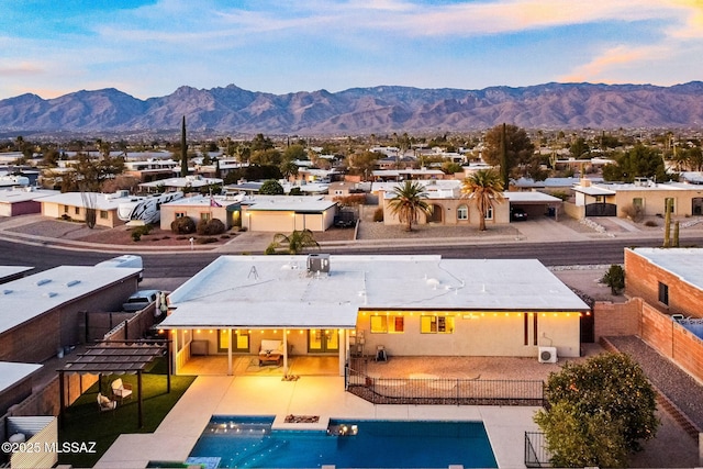 exterior space featuring a mountain view