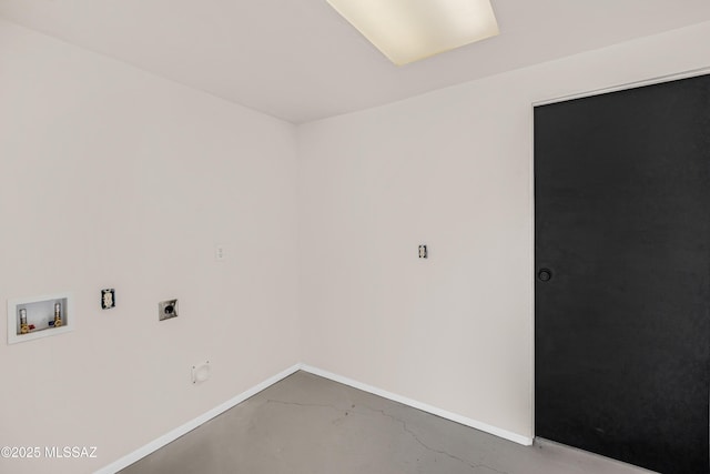 laundry room with electric dryer hookup and hookup for a washing machine