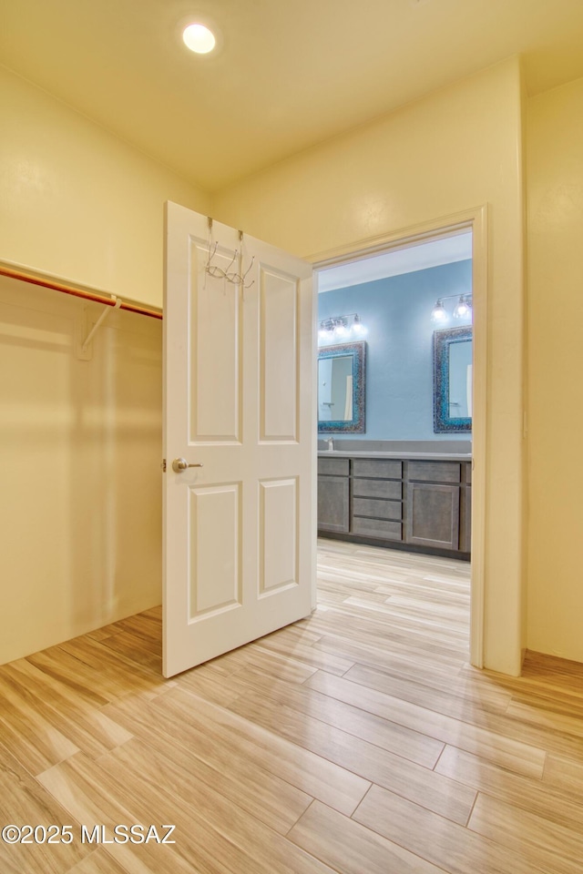 hall featuring light hardwood / wood-style floors