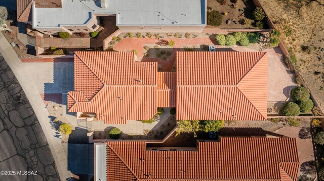 view of patio with a mountain view