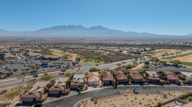 drone / aerial view with a mountain view