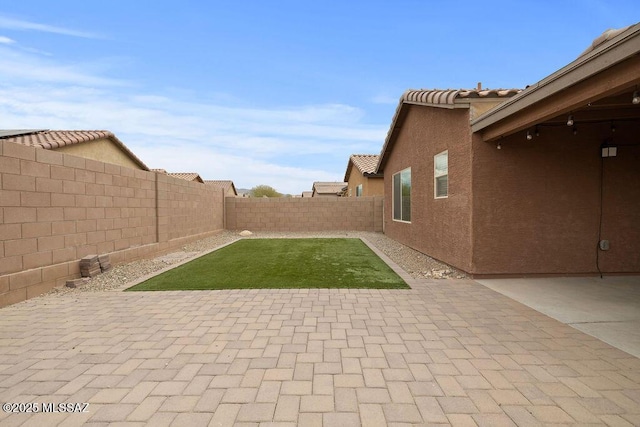 view of yard featuring a patio area