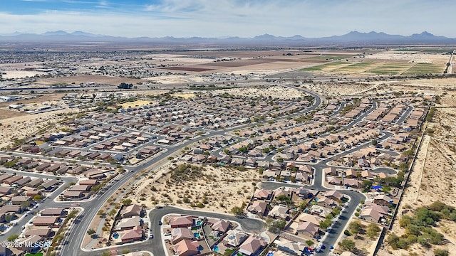 bird's eye view with a mountain view