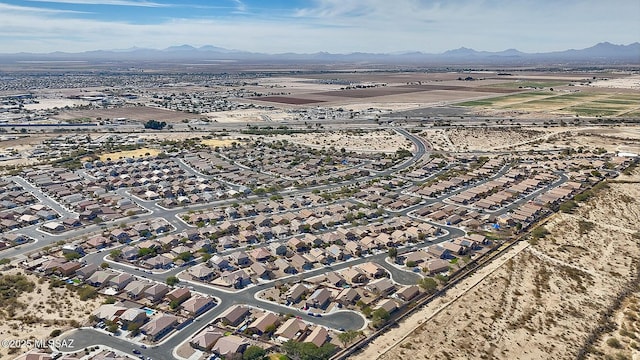 bird's eye view with a mountain view