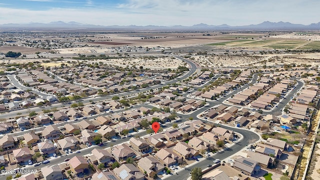 bird's eye view with a mountain view