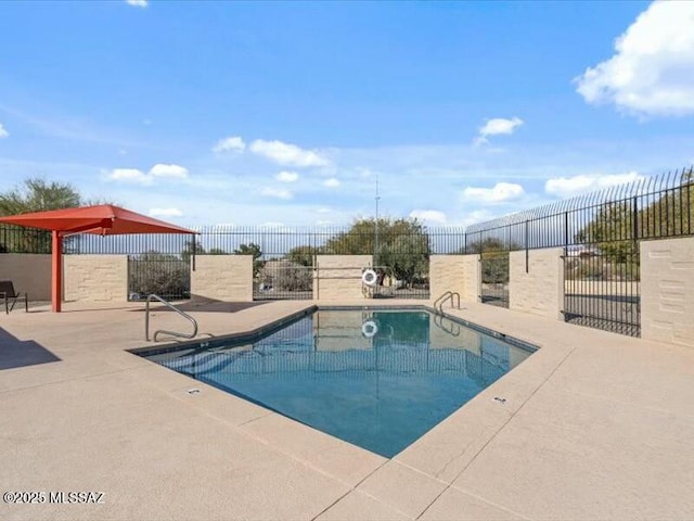 view of pool featuring a patio