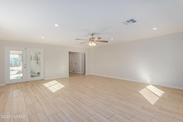 empty room with ceiling fan