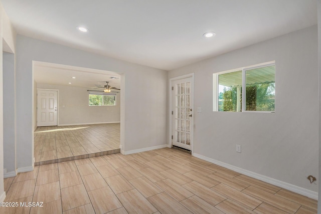 empty room featuring ceiling fan