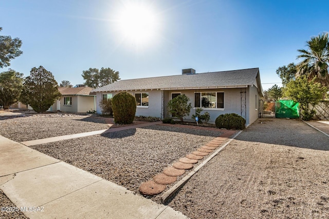 view of single story home