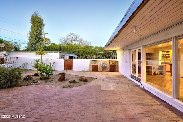 view of patio / terrace featuring area for grilling and fence private yard