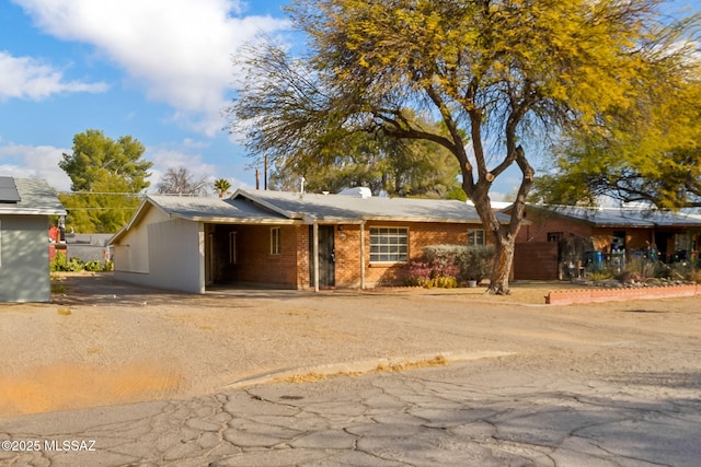 view of single story home