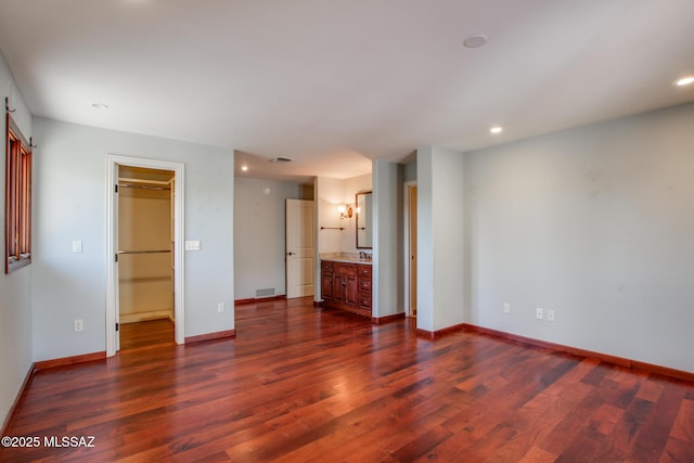 interior space featuring dark hardwood / wood-style flooring