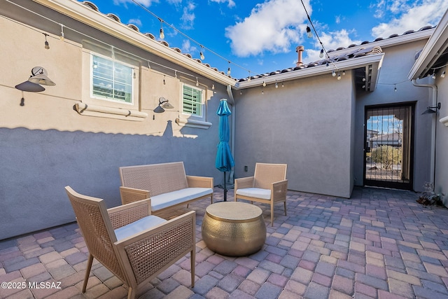 view of patio / terrace featuring an outdoor living space