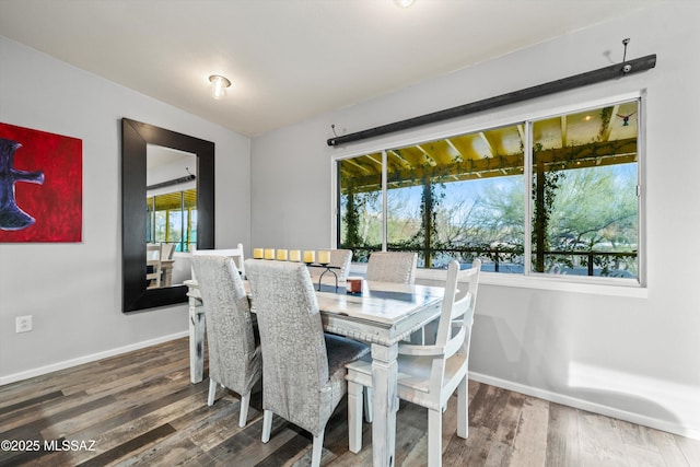 dining space featuring hardwood / wood-style floors