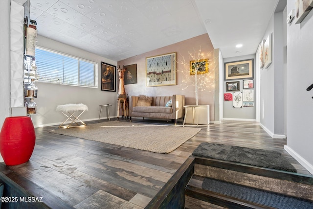 living area featuring wood-type flooring