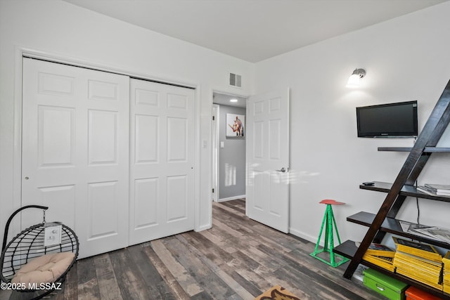 interior space featuring dark wood-type flooring