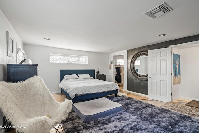 bedroom featuring a spacious closet