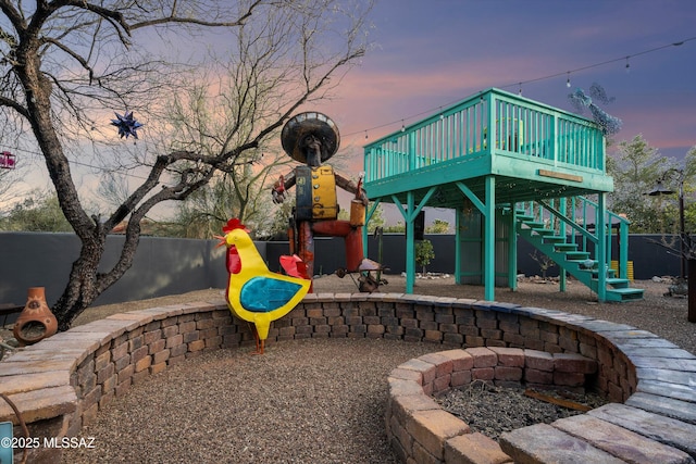 view of playground at dusk