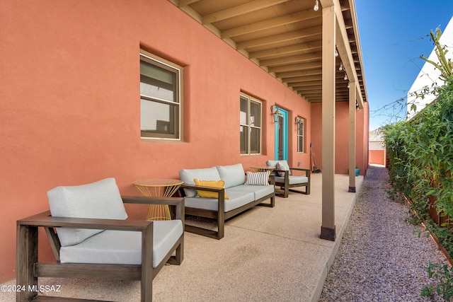 view of patio featuring an outdoor living space