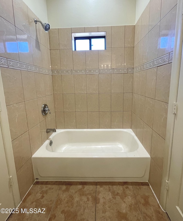 full bath featuring bathing tub / shower combination and tile patterned floors