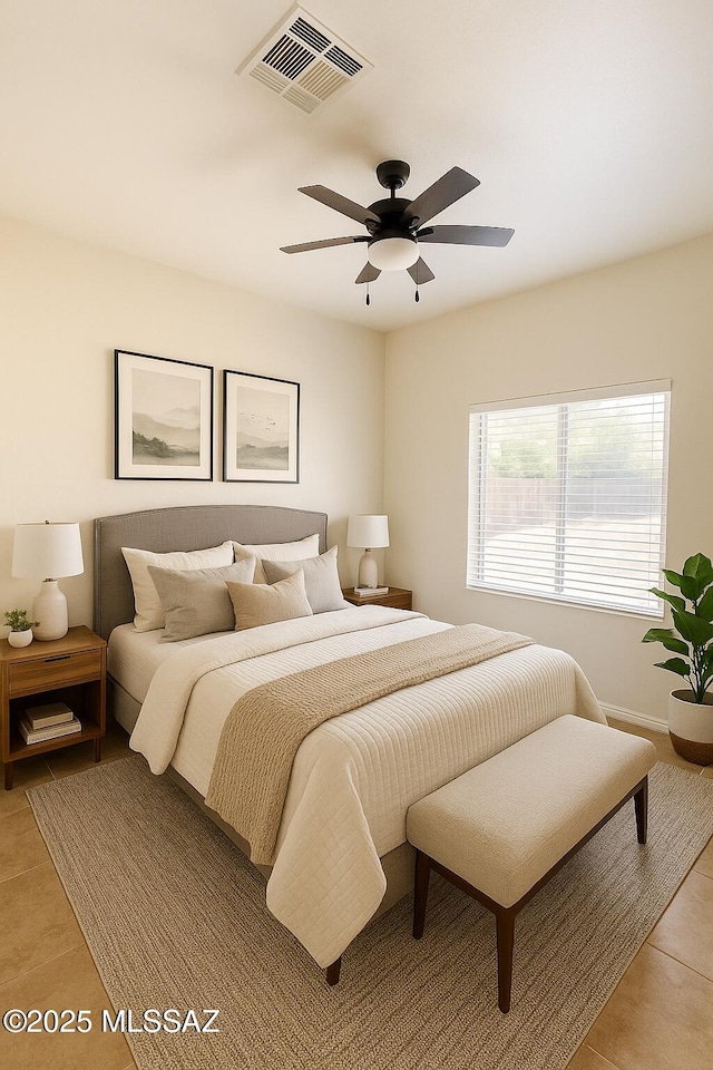 533 N Kino Springs Dr, Nogales, AZ 85621 - bedroom featuring light tile patterned floors and a ceiling fan